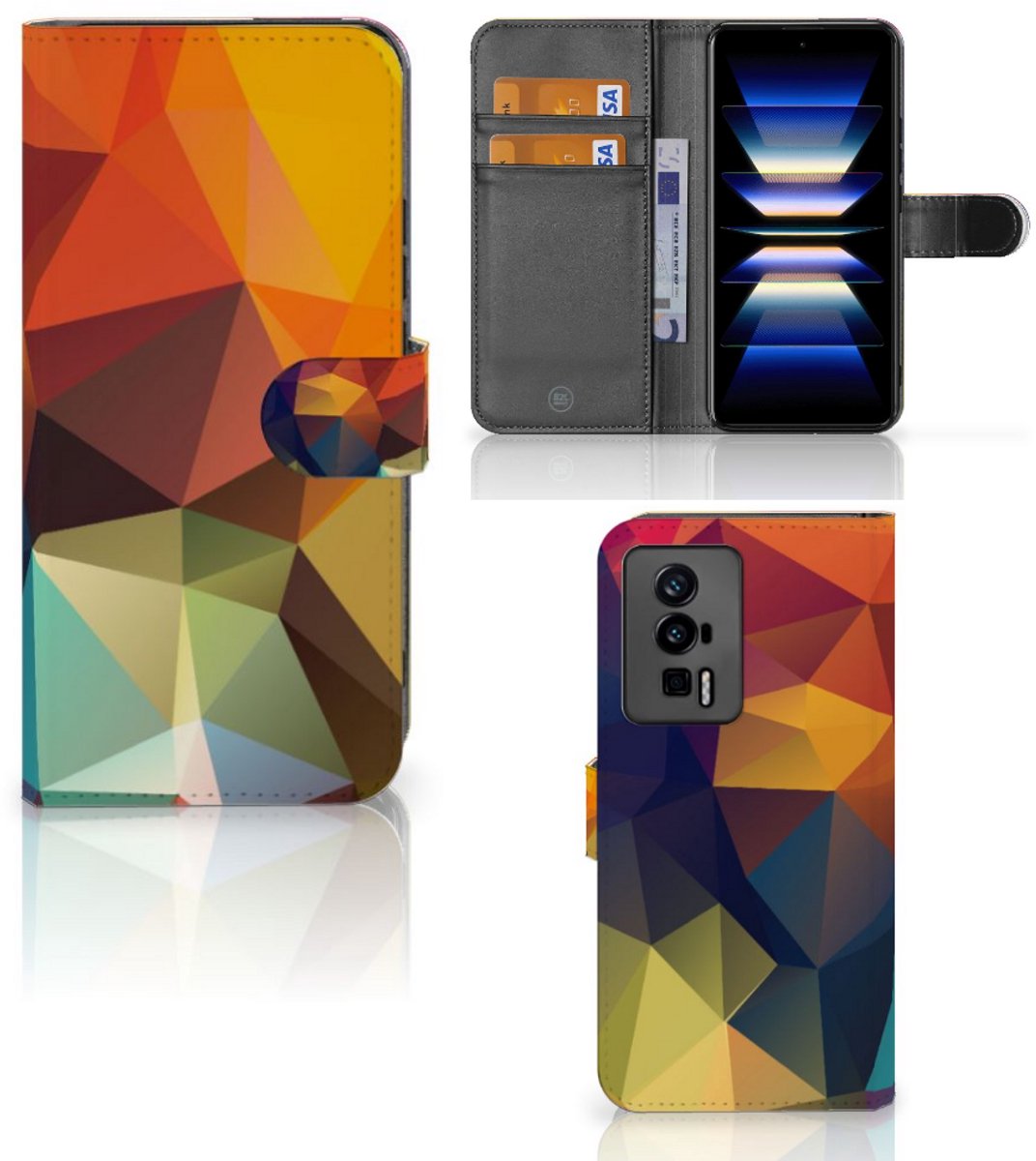 Xiaomi Poco F5 Pro Book Case Polygon Color