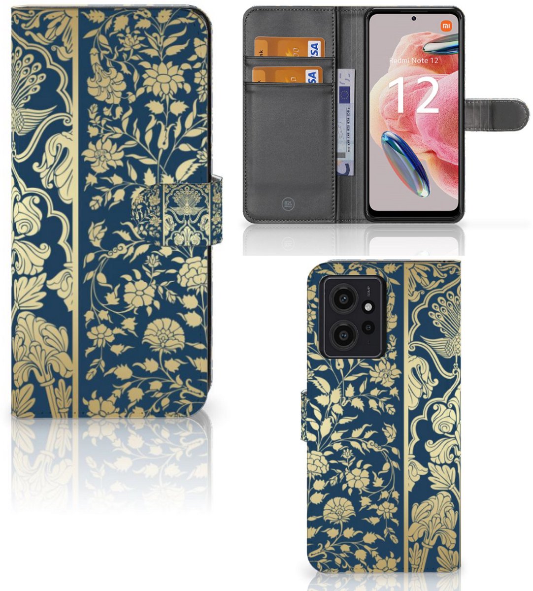 Xiaomi Redmi Note 12 4G Hoesje Beige Flowers