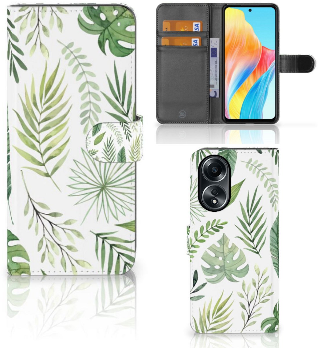OPPO A58 4G Hoesje Leaves