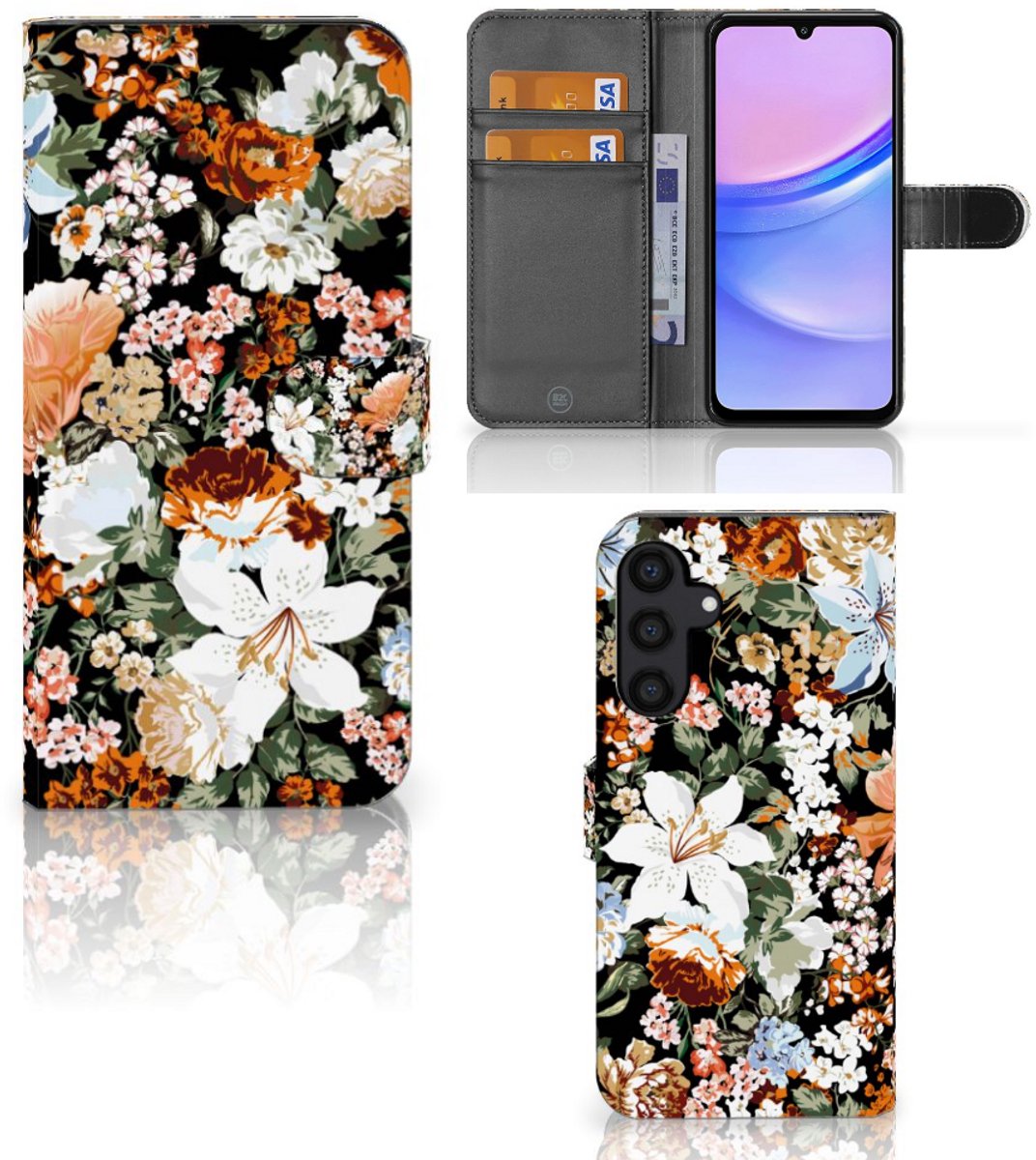 Hoesje voor Samsung Galaxy A15 Dark Flowers