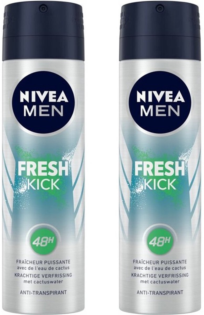 Nivea Men Fresh Kick Deo Spray - 2 x 150 ml