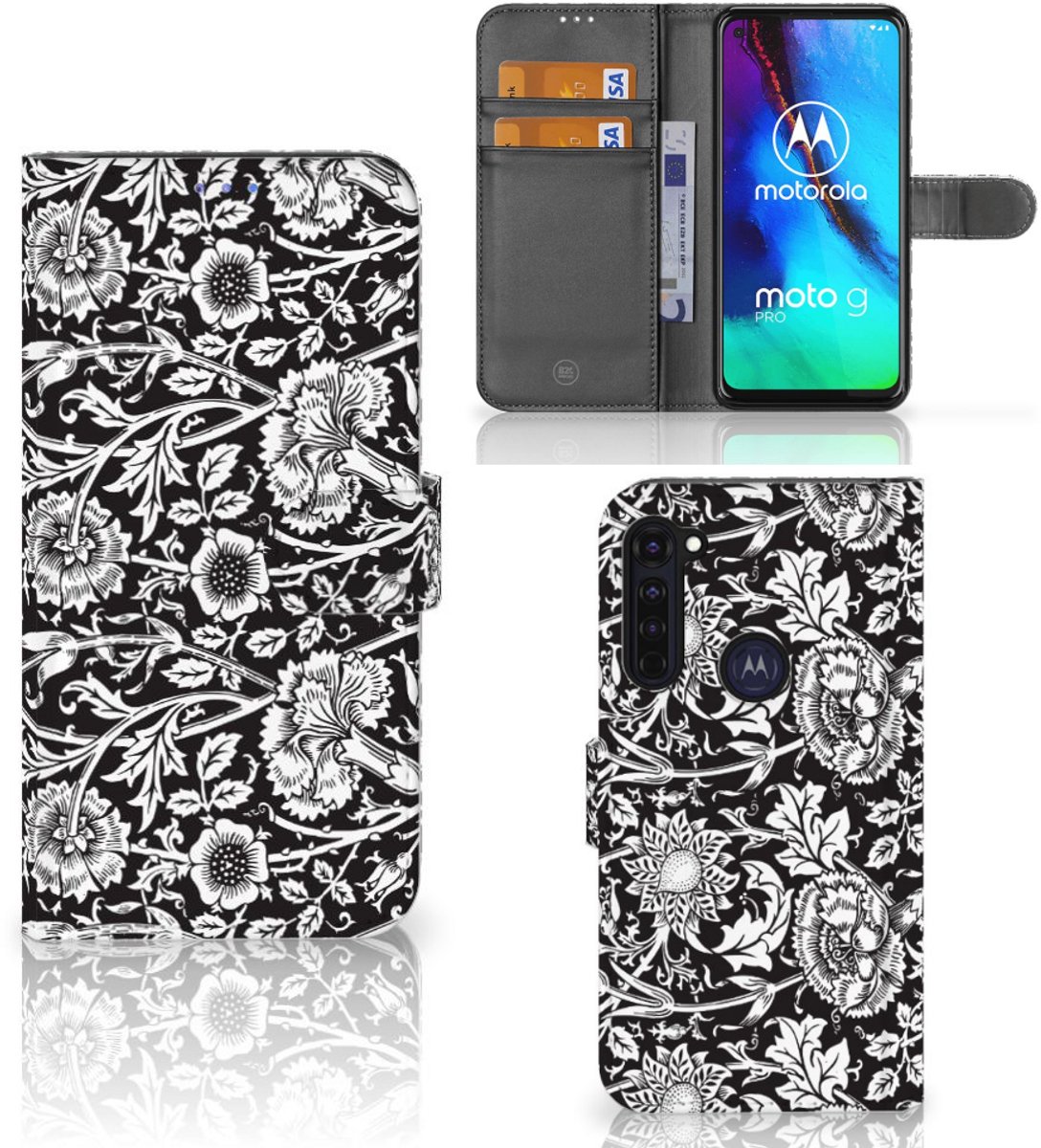 Motorola Moto G Pro Hoesje Black Flowers