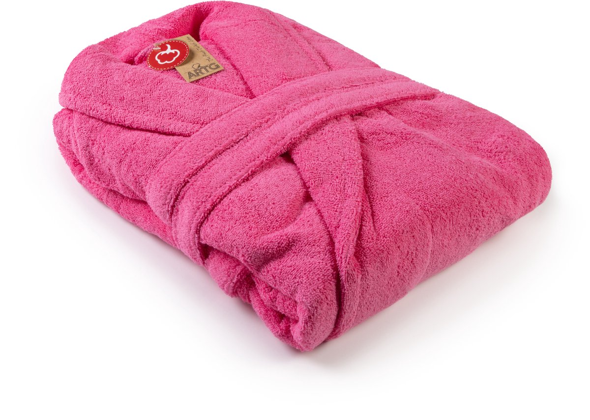 ARTG Robezz - Badjas Sjaalkraag - 100% Badstof Katoen - Rose - Pink