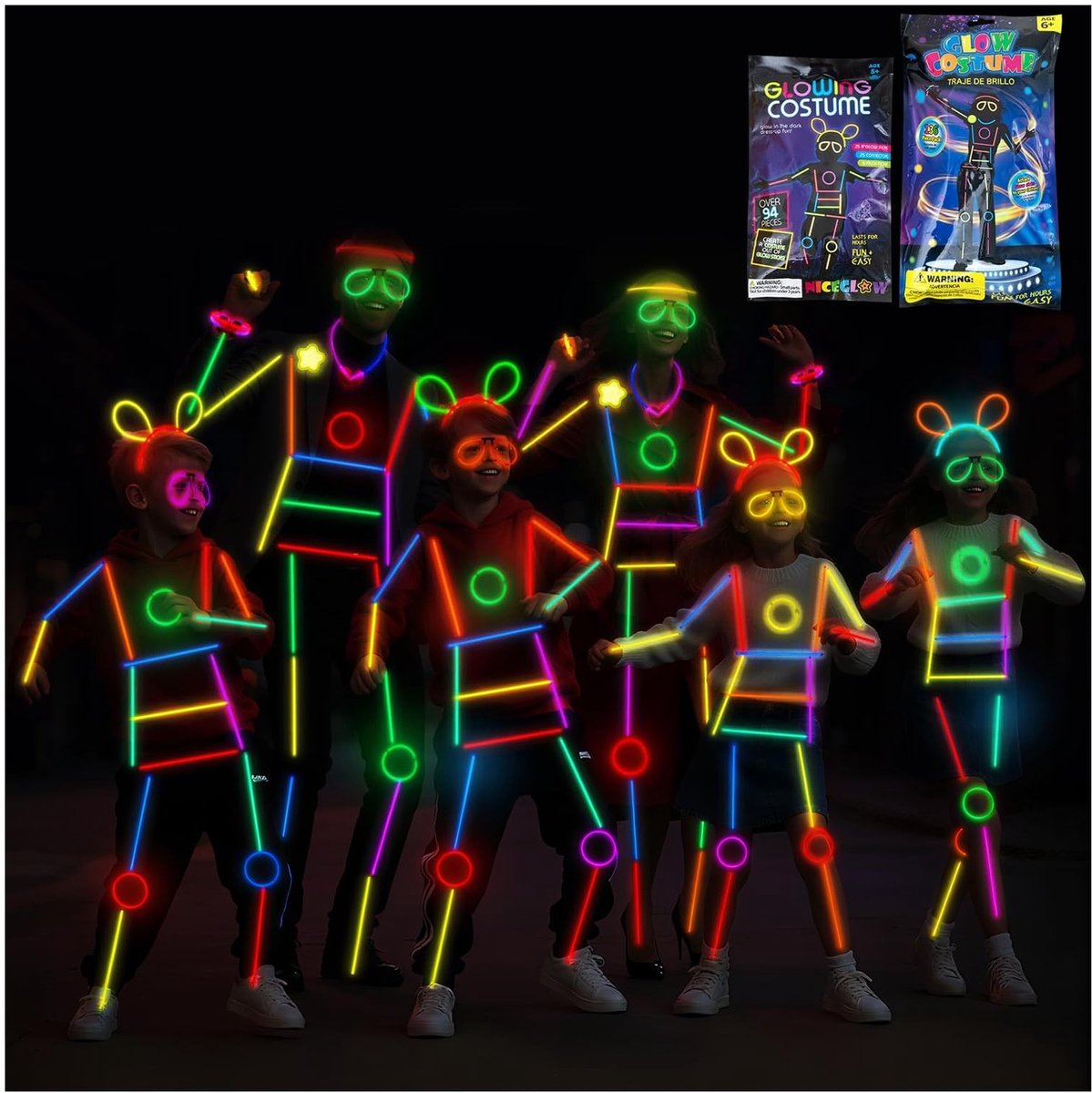 Cosensi - Kink Lights - Feestverlichting - Meerkleurig - Glow Sticks - Kinderen en Volwassenen - Perfect voor Halloween en Feesten