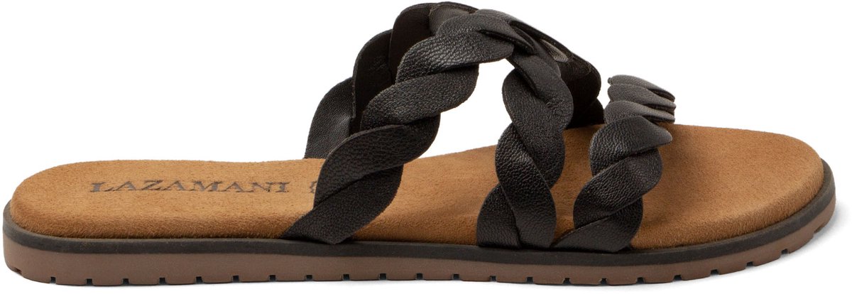Lazamani - Edsi Dames Slippers Leer Black - Maat 36