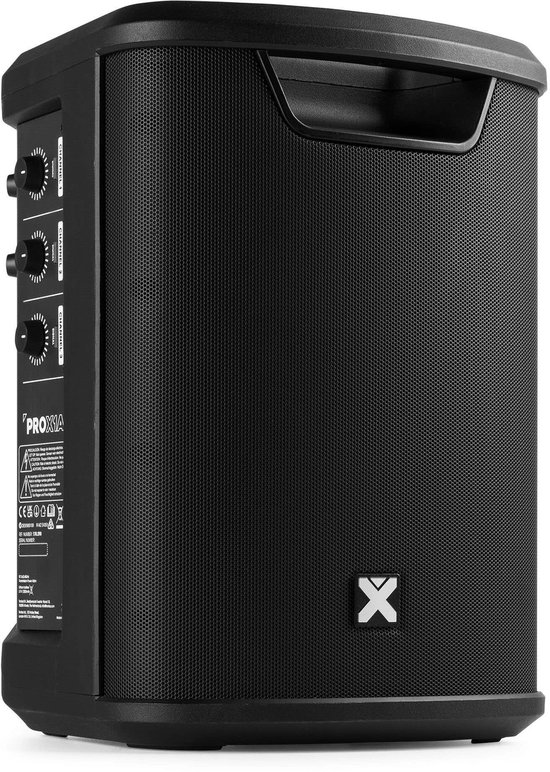Vonyx PRO X1A Bluetooth speaker 250W actief PA systeem met accu 22 uur, microfooningangen, compact 6,7 kg