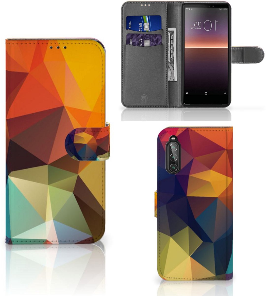 Sony Xperia 10 II Book Case Polygon Color