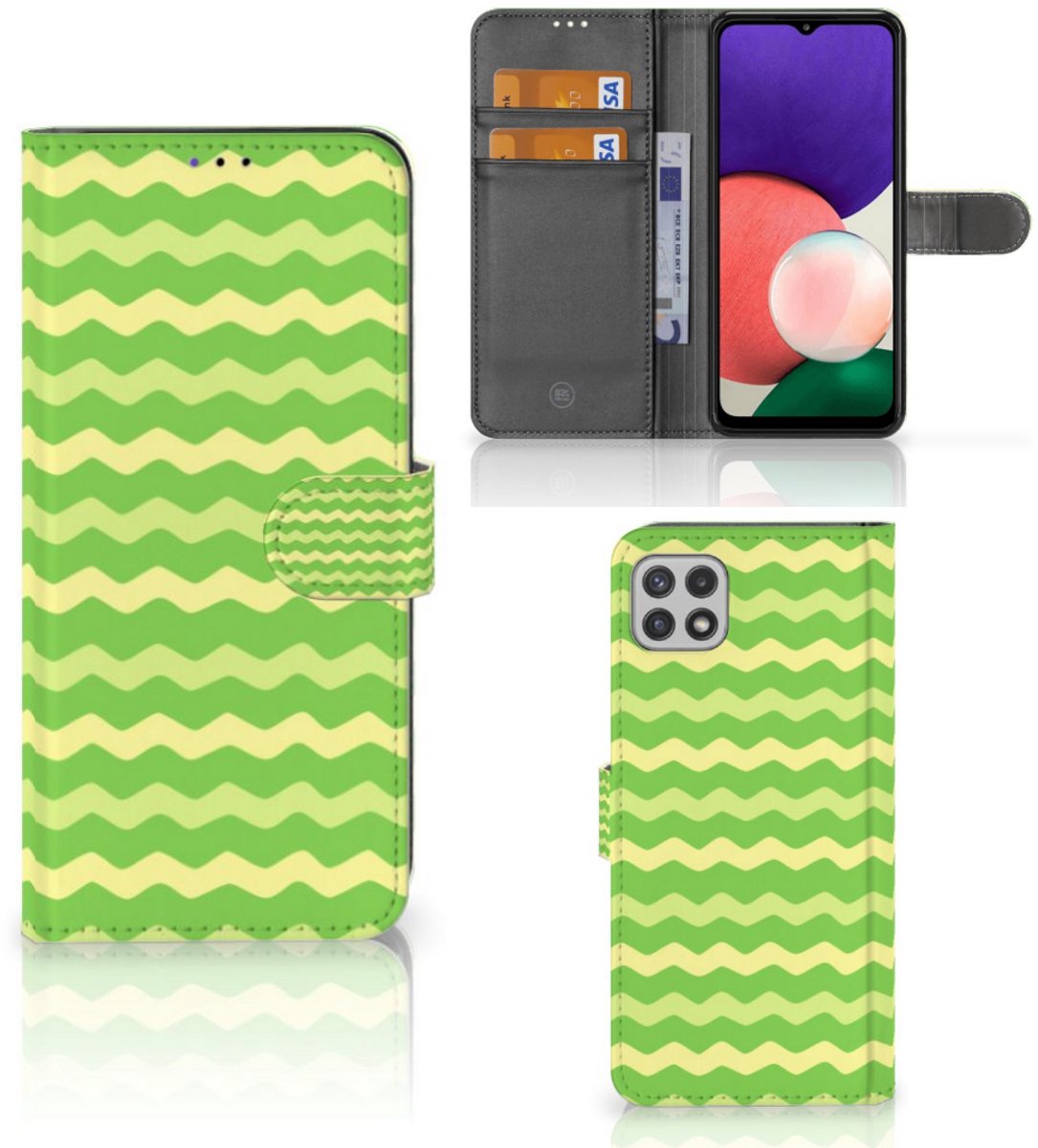 Samsung Galaxy A22 5G Telefoon Hoesje Waves Green