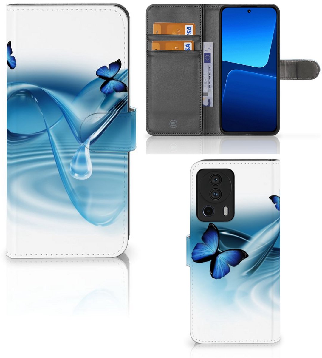 Xiaomi 13 Lite Telefoonhoesje met Pasjes Vlinders