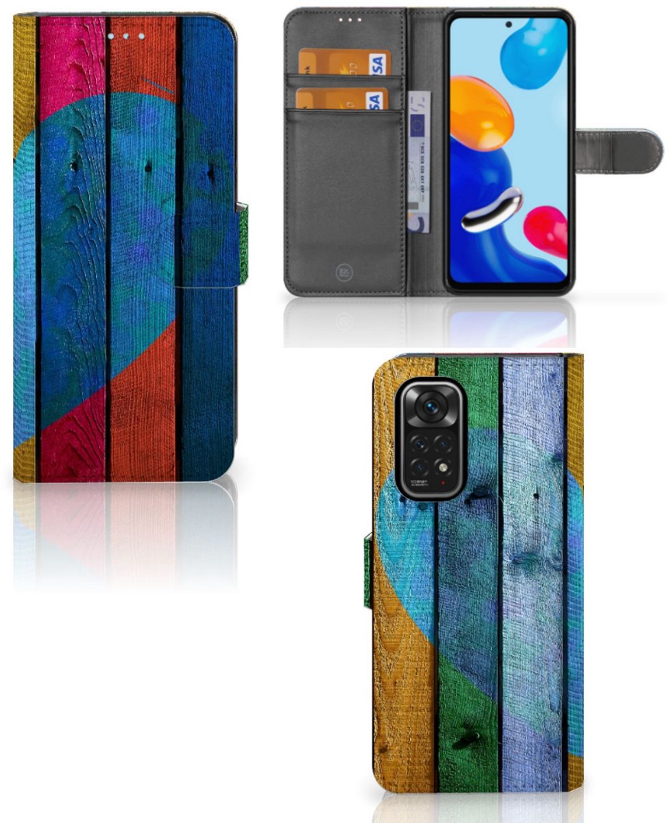 Xiaomi Redmi Note 11/11S Book Style Case Wood Heart - Cadeau voor je Vriend