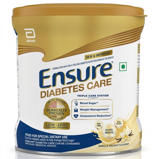 Abbott Ensure Diabetes Care - Saveur Délice Vanille - 400g - Nutrition Complète et Équilibrée - Complément Alimentaire Sans Sucre avec Protéines & Fibres - Spécialement pour Diabétiques Avec Autocollant Kajal