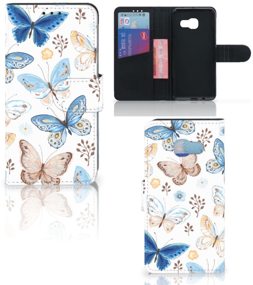 Telefoonhoesje met Pasjes voor Samsung Galaxy A3 2017 Vlinder