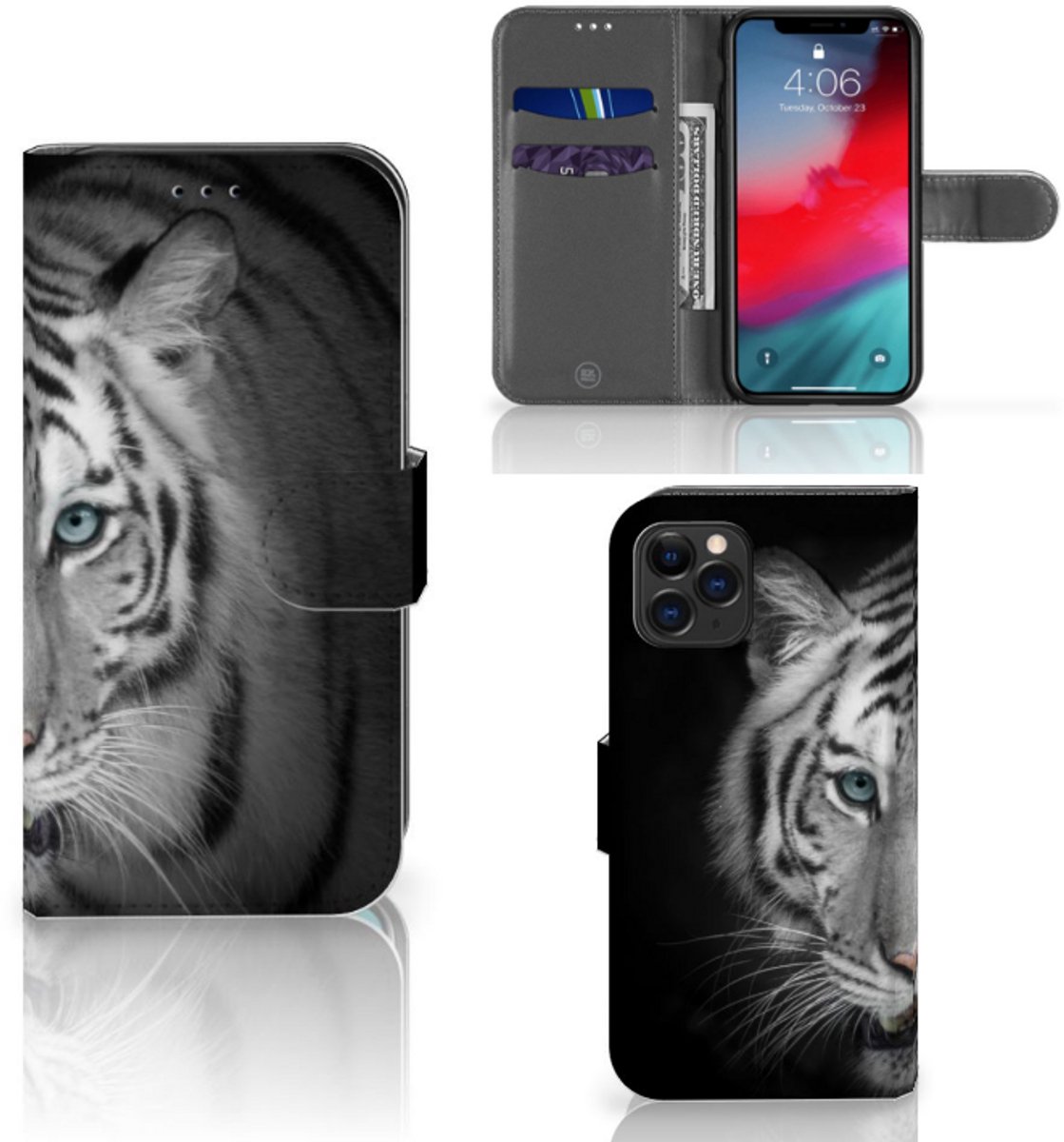 Apple iPhone 11 Pro Telefoonhoesje met Pasjes Tijger