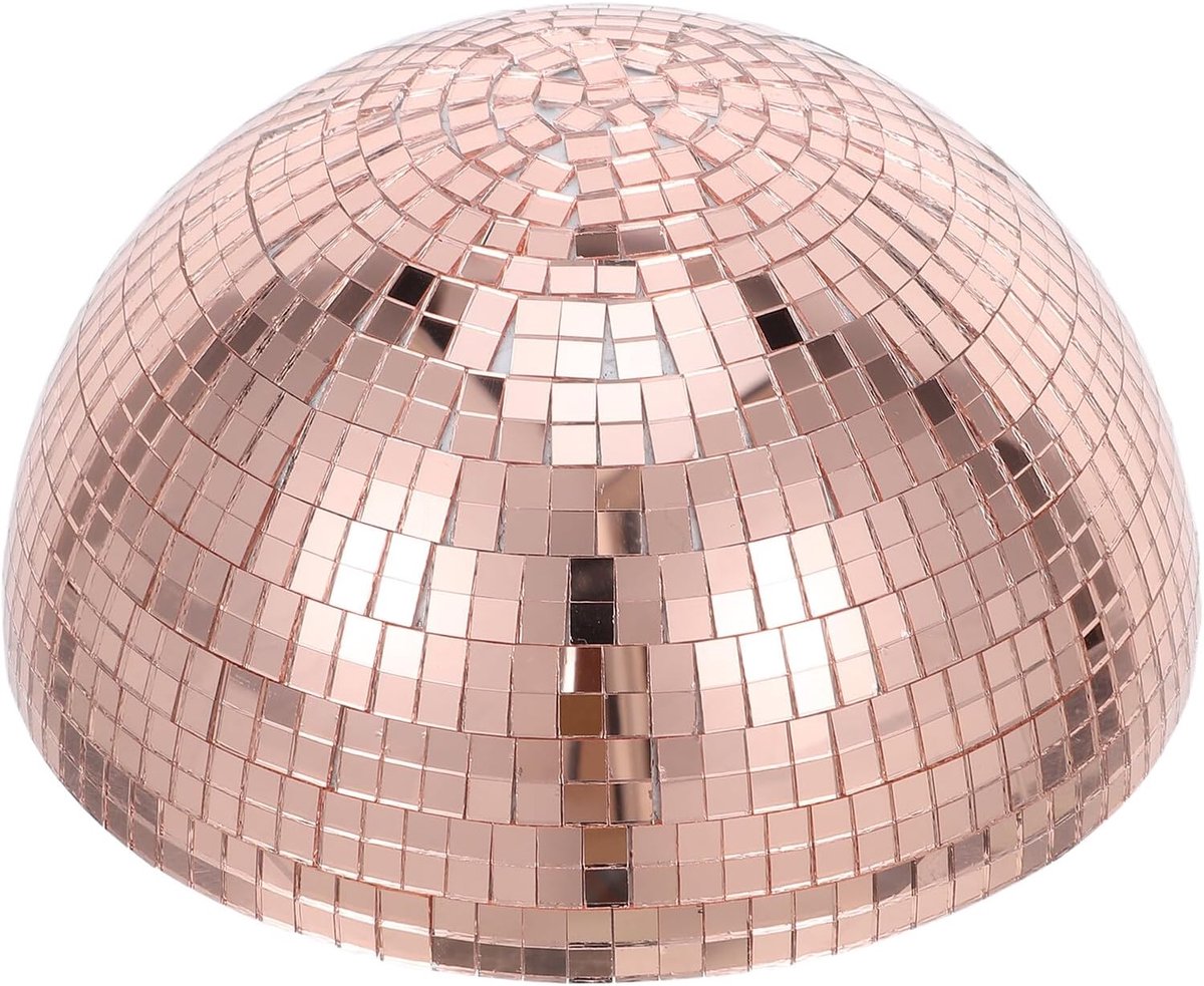 Halve Spiegelbol - Decoratieve Globe - Tuin Verlichting - Weerbestendige Kwaliteit - 19.5 cm Diameter - Roségoud