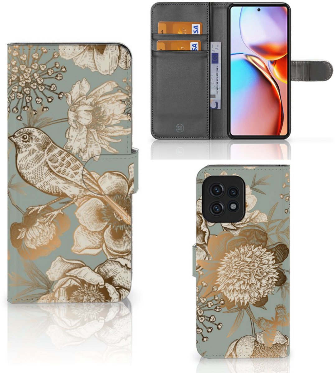 Hoesje voor Motorola Edge 40 Pro Vintage Bird Flowers