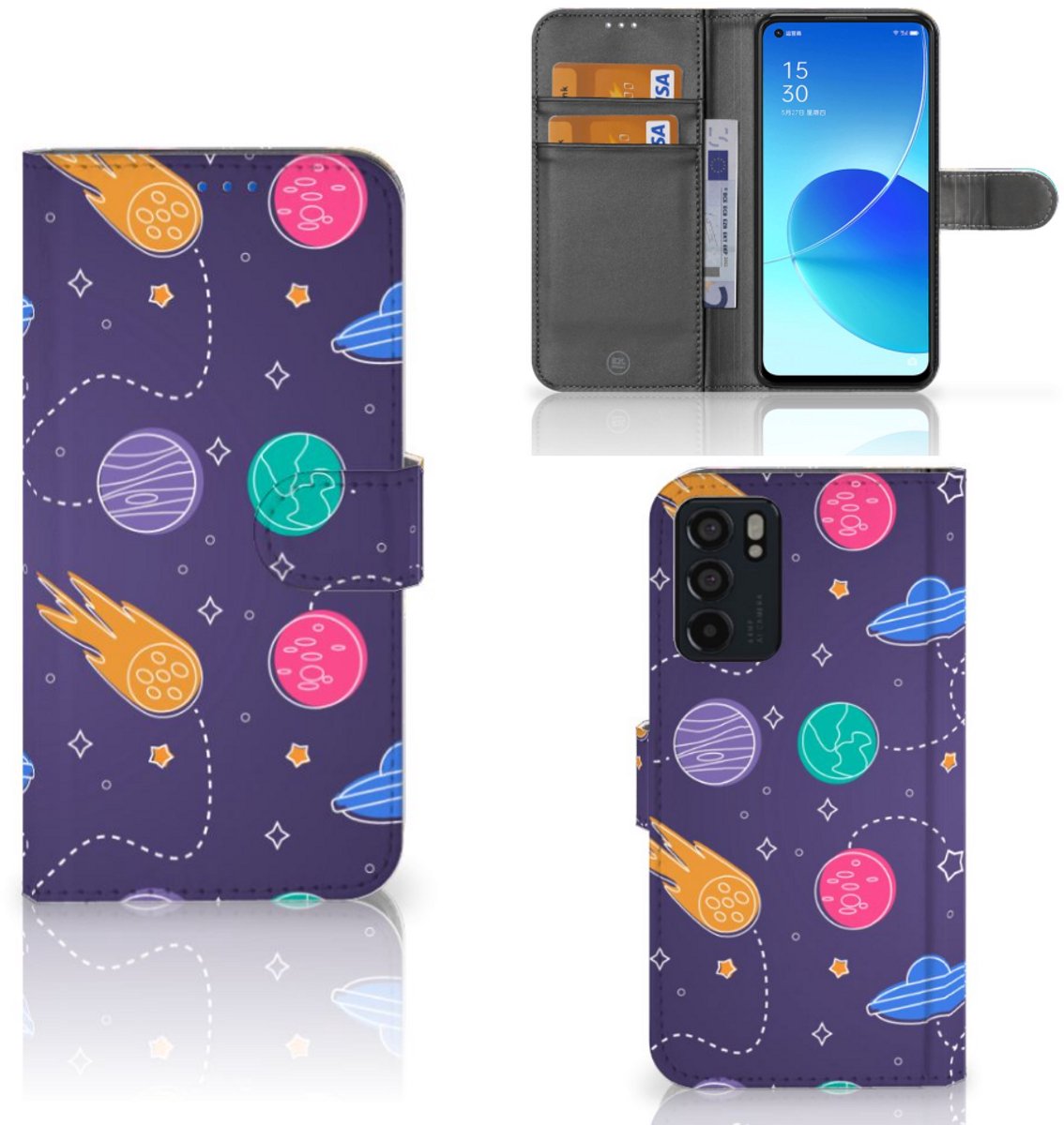 OPPO Reno6 5G Wallet Case met Pasjes Space
