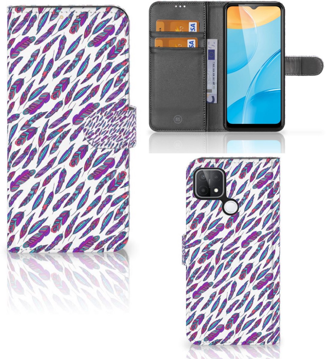 OPPO A15 Telefoon Hoesje Feathers Color
