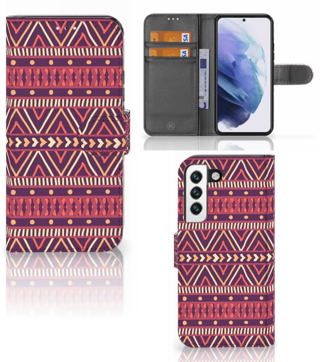 Samsung Galaxy S22 Telefoon Hoesje Aztec Paars