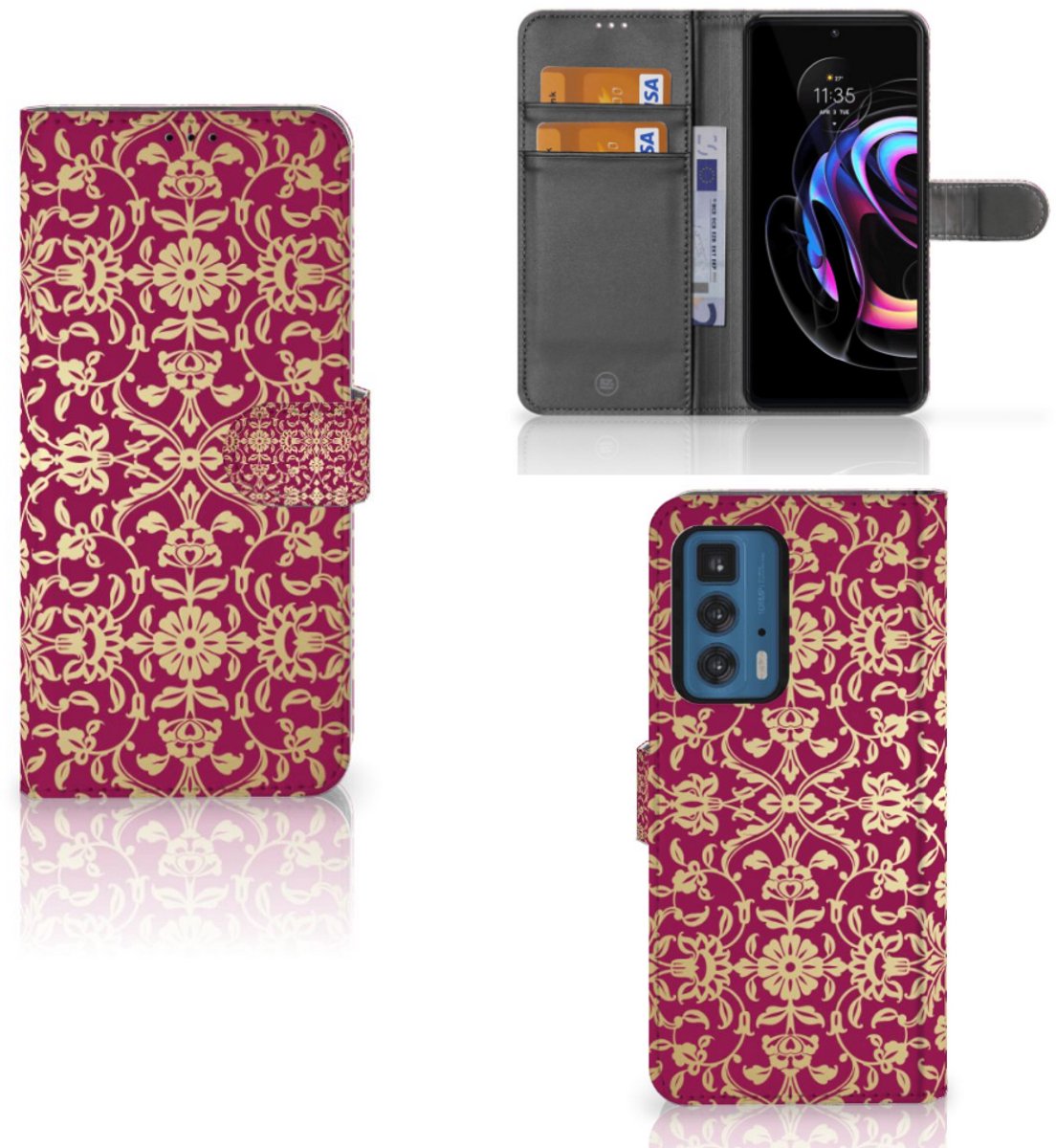 Wallet Case Motorola Edge 20 Pro Barok Pink