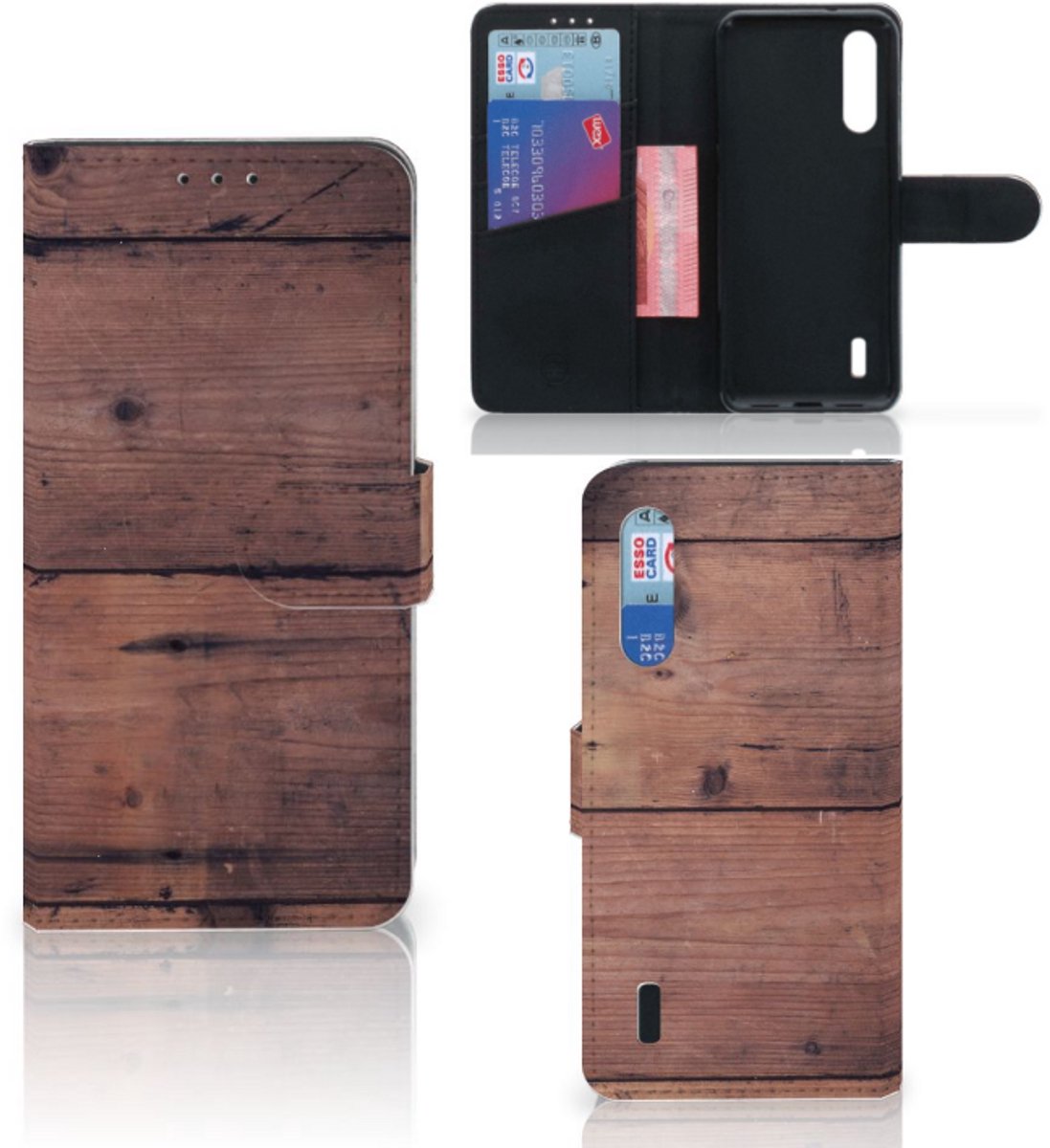Xiaomi Mi 9 Lite Book Style Case Old Wood