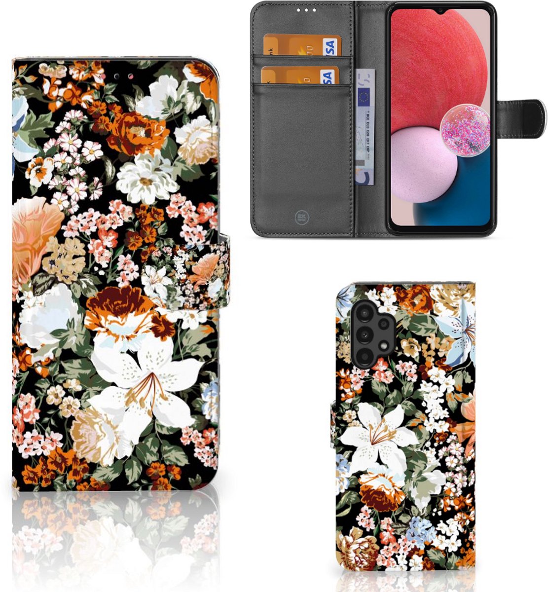 Hoesje voor Samsung Galaxy A13 (4G) Dark Flowers