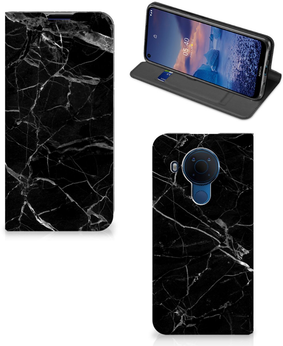 Nokia 5.4 Standcase Marmer Zwart - Origineel Cadeau Vader
