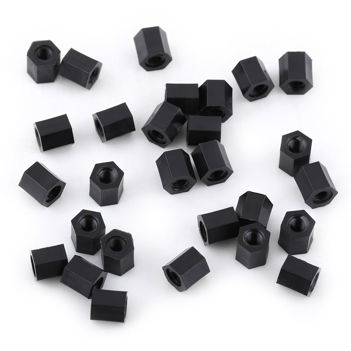 100 Stuks Zwarte Nylon Standoffs M3 - Pa66 Hex Spacer Ringen voor Elektronica