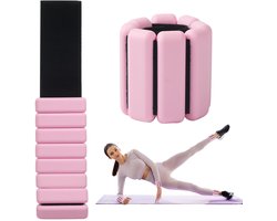 YYchan Enkelgewichten en Polsgewichten - Enkel en Pols gewichten - Verstelbaar - handgewichten - Fitness Pilates - 2 x 450 g (2* 1 lbs) - Fitness Pilates - Wrist & Ankle Weights - Ankle Strap - Gewichtsmanchetten - Roz