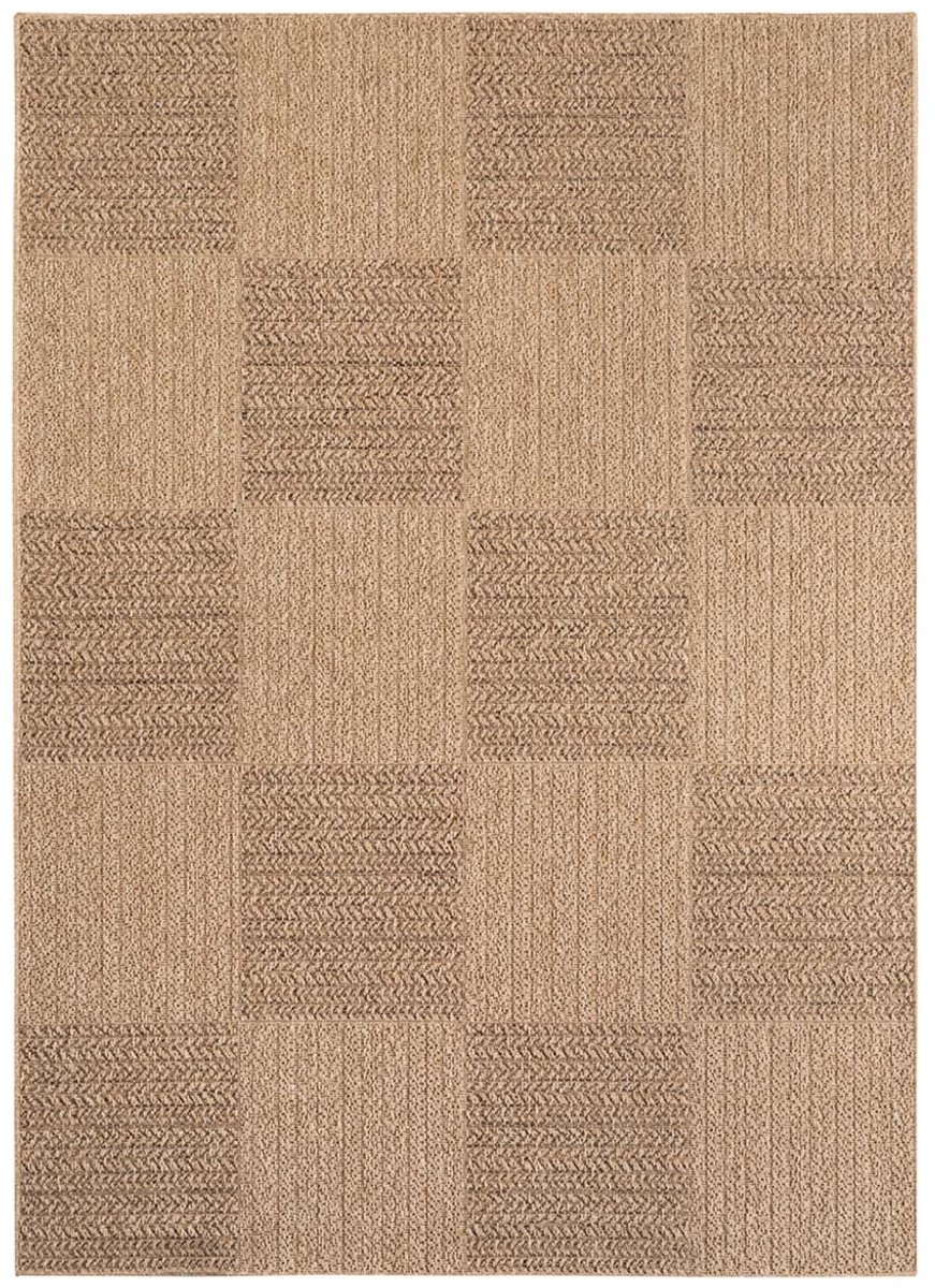Jute buitenkleed - Cana Quadro beige 80x150