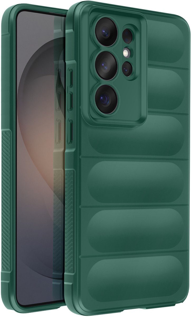 Amorus, Hoesje Geschikt voor Samsung Galaxy S26 Ultra zacht schokbestendig compatibel met draadloos opladen Qi, Groen