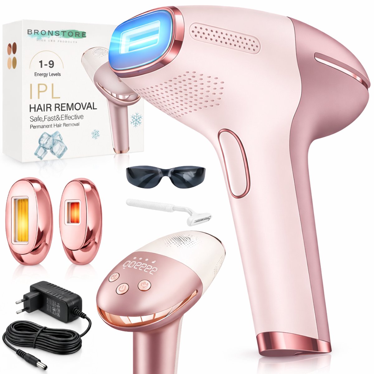 BronStore laser ontharingsapparaat met Ice Cooling en 9 intensiteiten