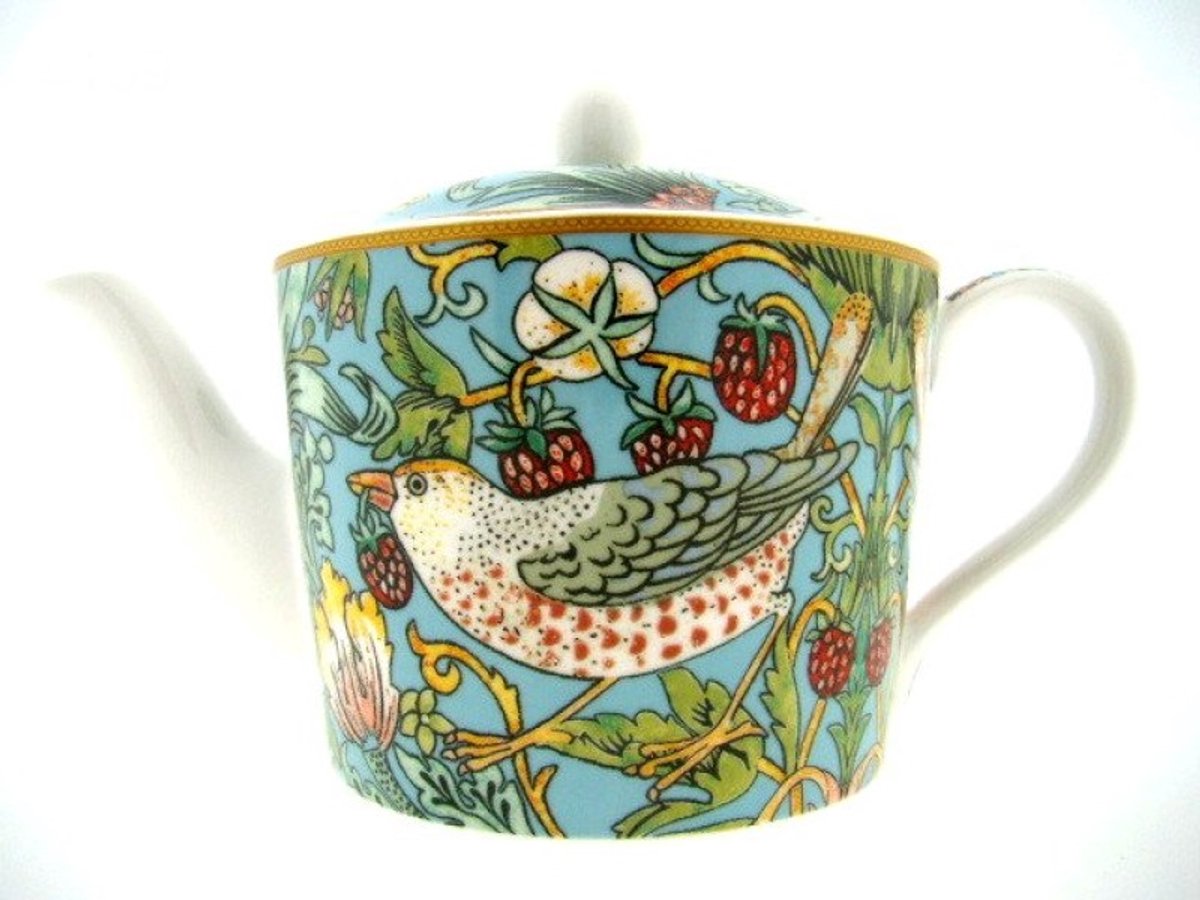 Theepot – William Morris Strawberry Thief – 1 Liter – Keramiek – Lesser & Pavey
