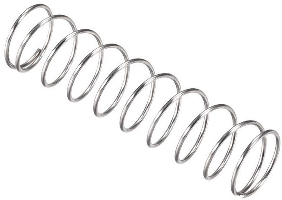 Drukveer RVS - Trekveer Compressieveren - Mechanische Toepassingen - 304 Roestvrij Staal - 35N 60mm Vrije Lengte - Zilverkleurig