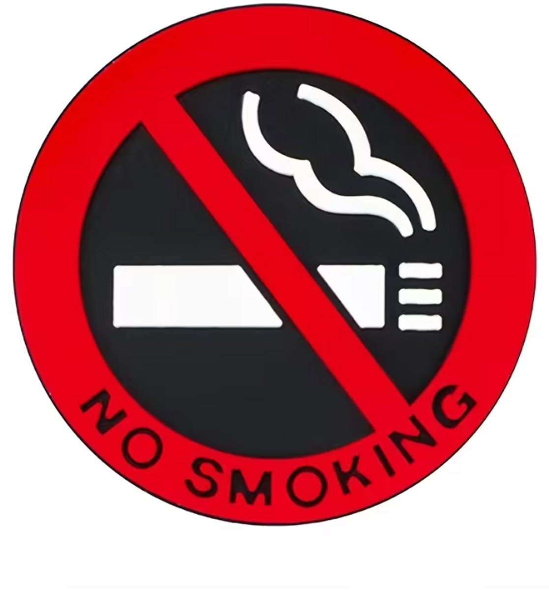No Smoking Sticker Auto – Premium Rubber Flexibel Waarschuwingsbord Rond Rood – Flexibel Dashboard Sticker – Voor Auto, Motor, Camper & Binnengebruik