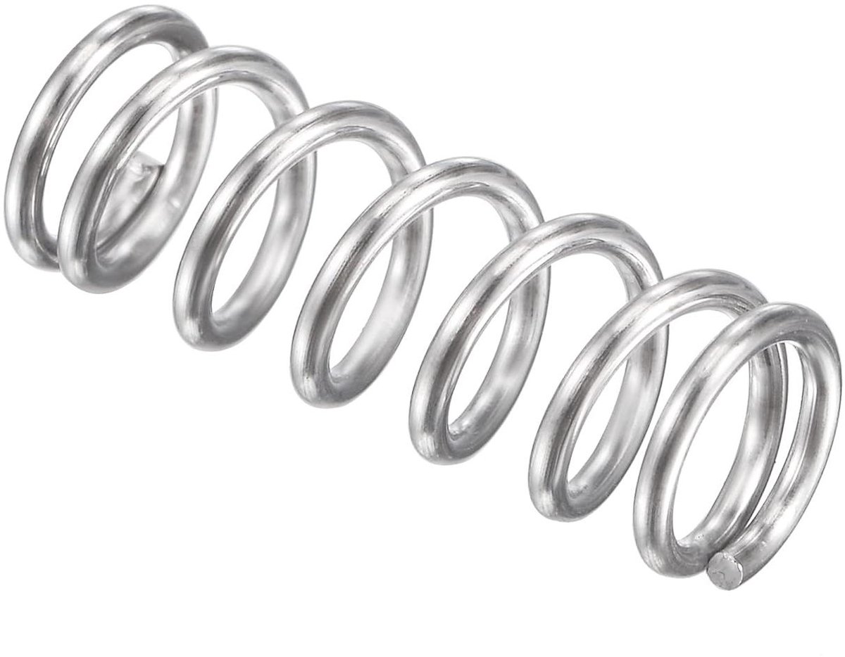 Compressieveer Roestvrij Staal - Drukveer Spiraalveer - Mechanische Toepassingen - 304 Roestvrij Staal - 9 mm OD 25 mm Lengte