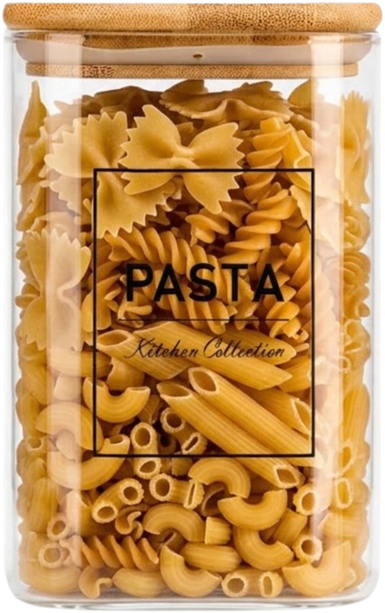 Vivalto Voorraadpot Essentials - keuken - pasta - glas - 1,2L - luchtdichte deksel