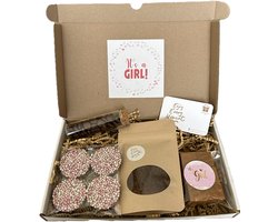 It's a Girl brievenbusbox - koffie, fudge en chocolade mokkaboontjes