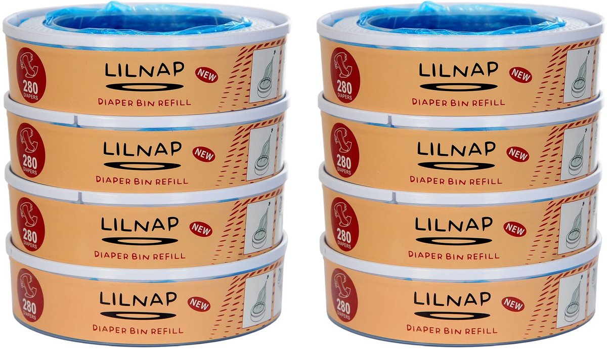 Lilnap Classic Serie - Luieremmer Navulling - 8-PAK - Compatibel met Angelcare
