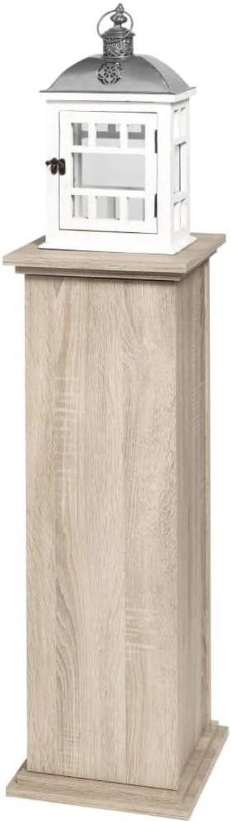 Dekoszuil - Bijzettafel - Woonkamer decoratie - Duurzaam melamine - 30x30x89 cm - Eiken