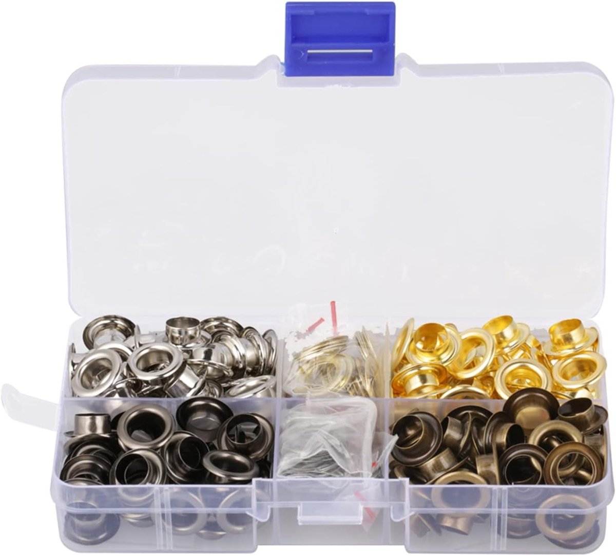 140 Sets 8mm Messing Eyelets voor Handwerk en Kledingreparatie met Opbergdoos en Accessoires