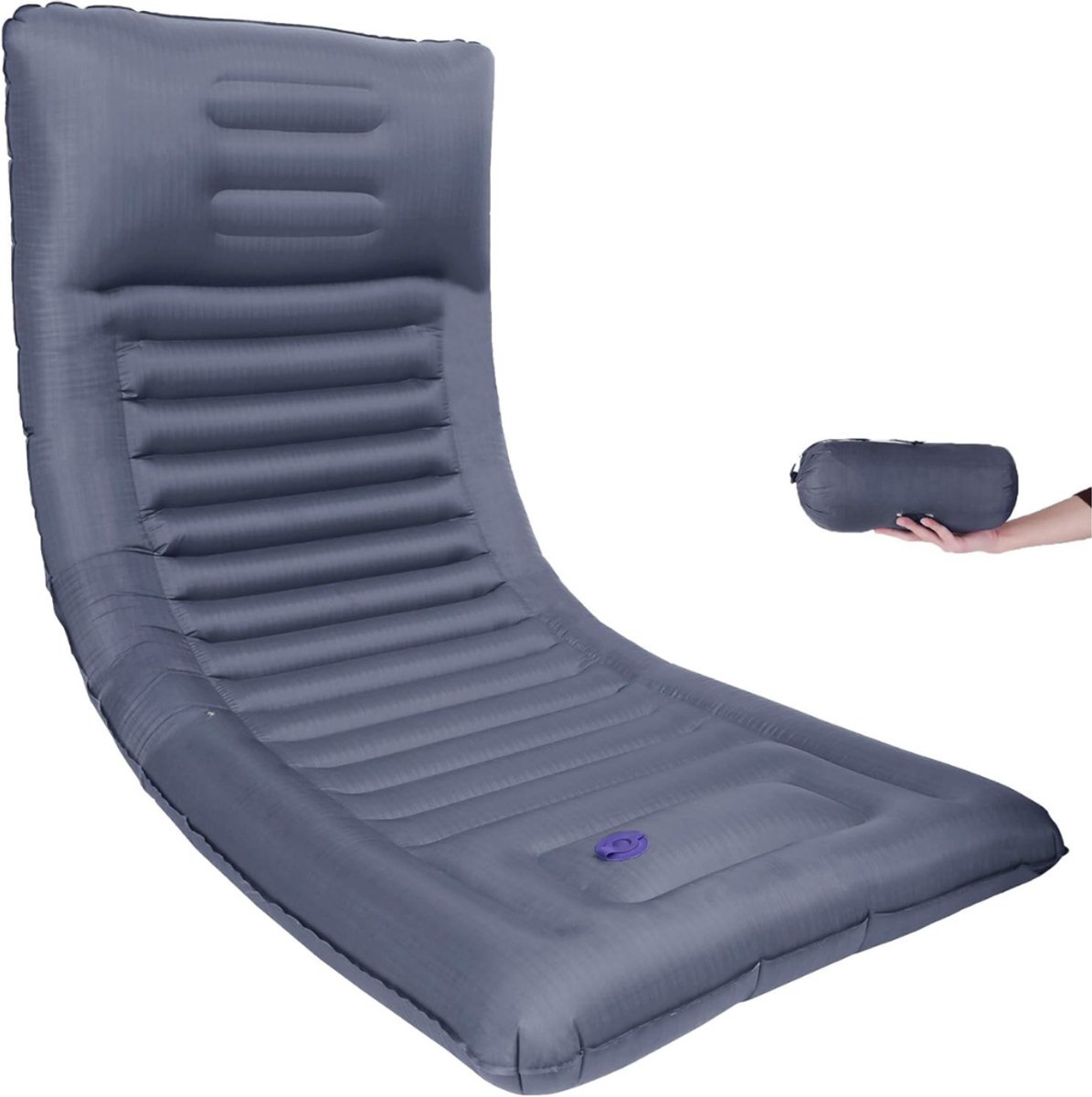 Camping Matras - Opvouwbaar Matras - Vouwmatras - Camping Matje - Slaapmat - Logeer Matras - Luchtmatras - Kampeer Matras - Camping Bedje - Nylon - 186 x 76 x 12.5 cm - Grijs - van Imperatoris