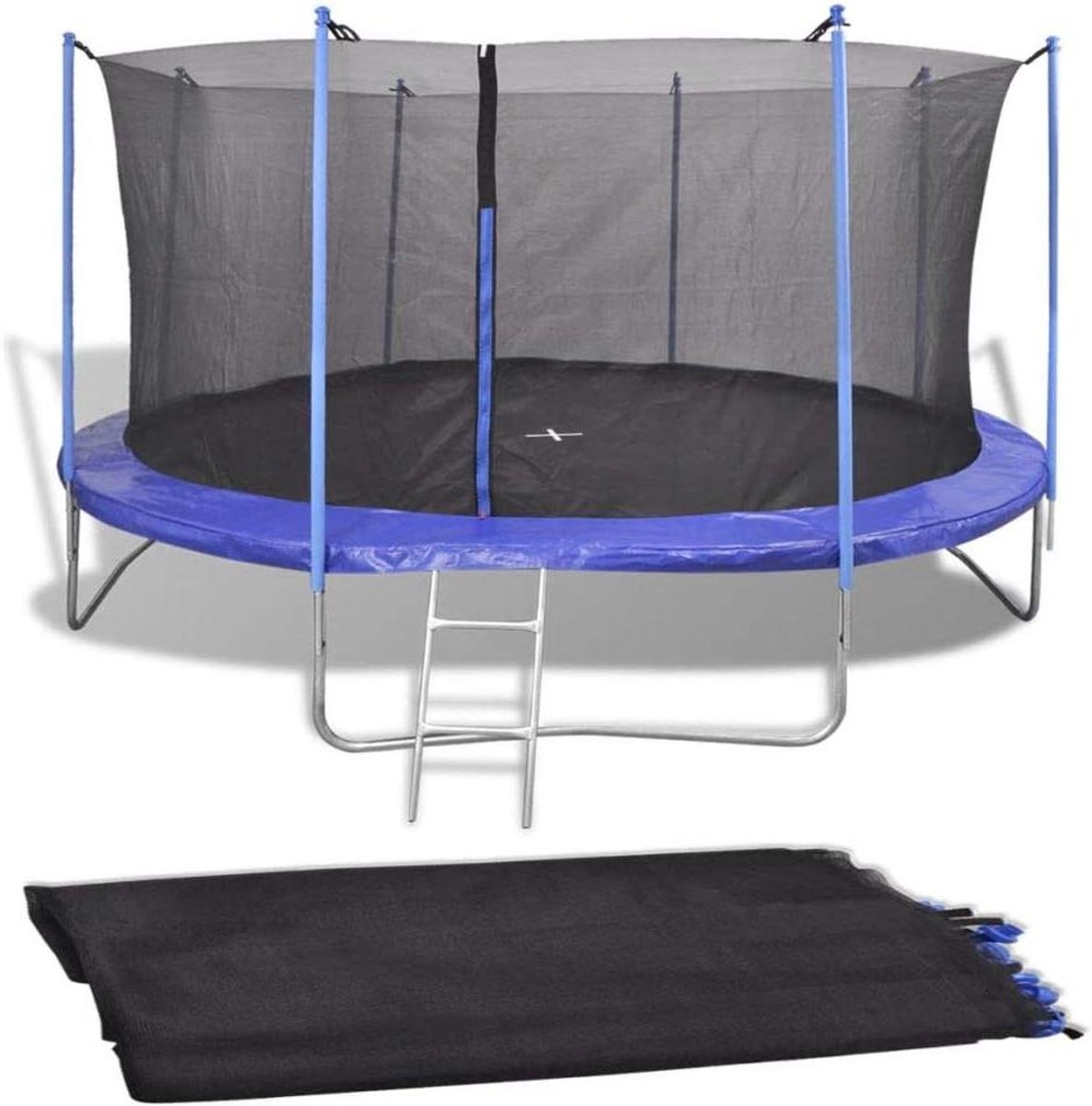 Trampoline Veiligheidsnet - Trampoline Net - Kinderen Beschermen - Weerbestendig Polyethyleen - 457 m Ronde Trampoline - Zwart