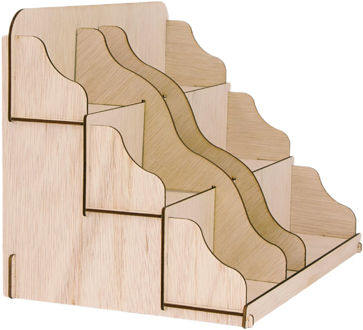Display Standaard met Flexibele Vakjes – Organizer voor Kaarten, Product display & Presentatie | Naturel | CoolCuts