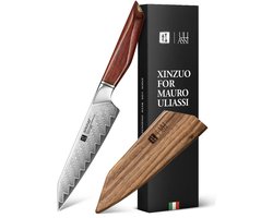 XinZuo x Uliassi – Groentemes Damascus 13 cm – Professioneel Keukenmes – Xing Series – Mauro Uliassi (3-sterren Michelin chef)