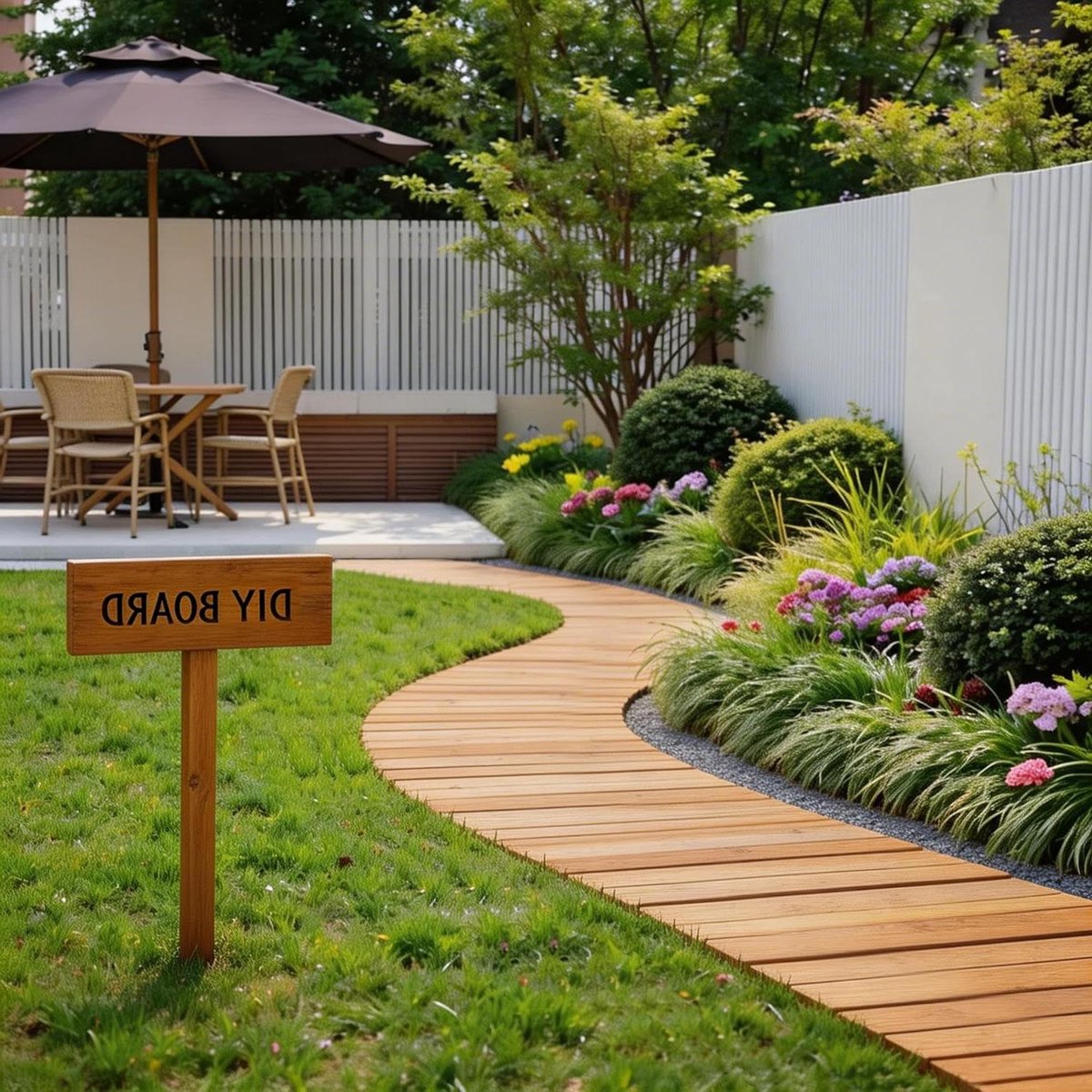 Houten Tuinpad - Loopbrug Pad - Buiten Lopen - Versterkte Verbinding - 241 cm - Natuurlijk
