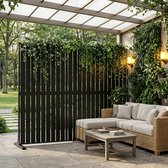 ACXIN Paravent - Weerbestendig Vrijstaand Tuinscherm van Sterk Metaal - Roestbestendig & Waterdicht Zwart Lamellen Scherm - Voor Tuin, Balkon, Terras & Scheidingswand