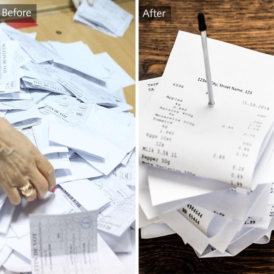 Ticketspikes Kwitantiehouder - Bonnenhouder Metaal - Documenten Organiseren - Stevige Ronde Basis - 4 Stuks - Zwart — afbeelding 2