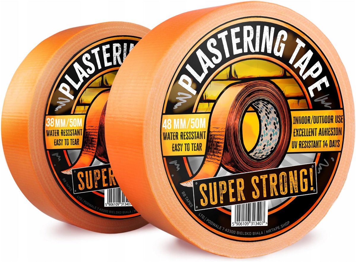 Dalpo - Tynkers Tape - 38mm x 50m - UV Bestand - Oranje