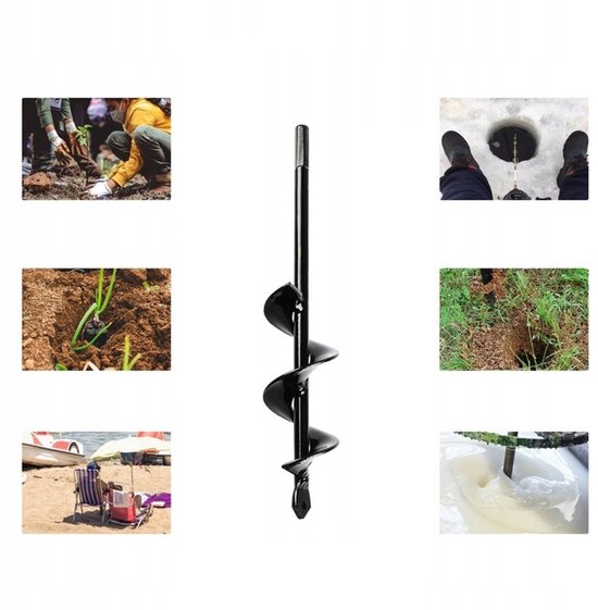 Merkloos - Grondboor - 4cm - 22cm - Manganstaal — afbeelding 3