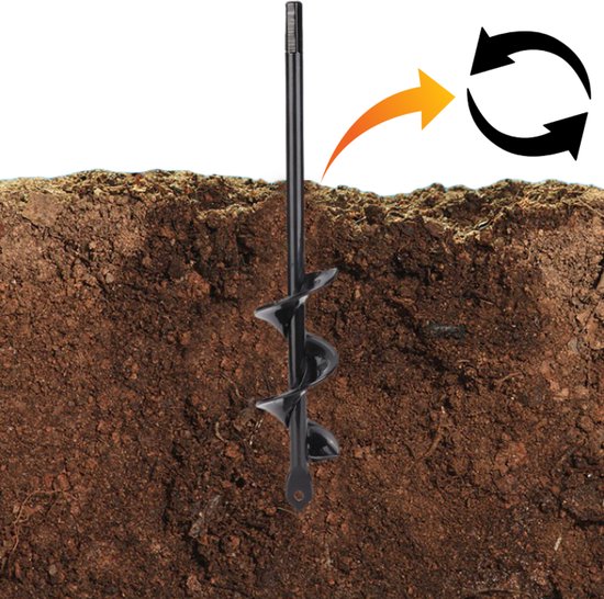 Merkloos - Grondboor - 4cm - 22cm - Manganstaal — afbeelding 5